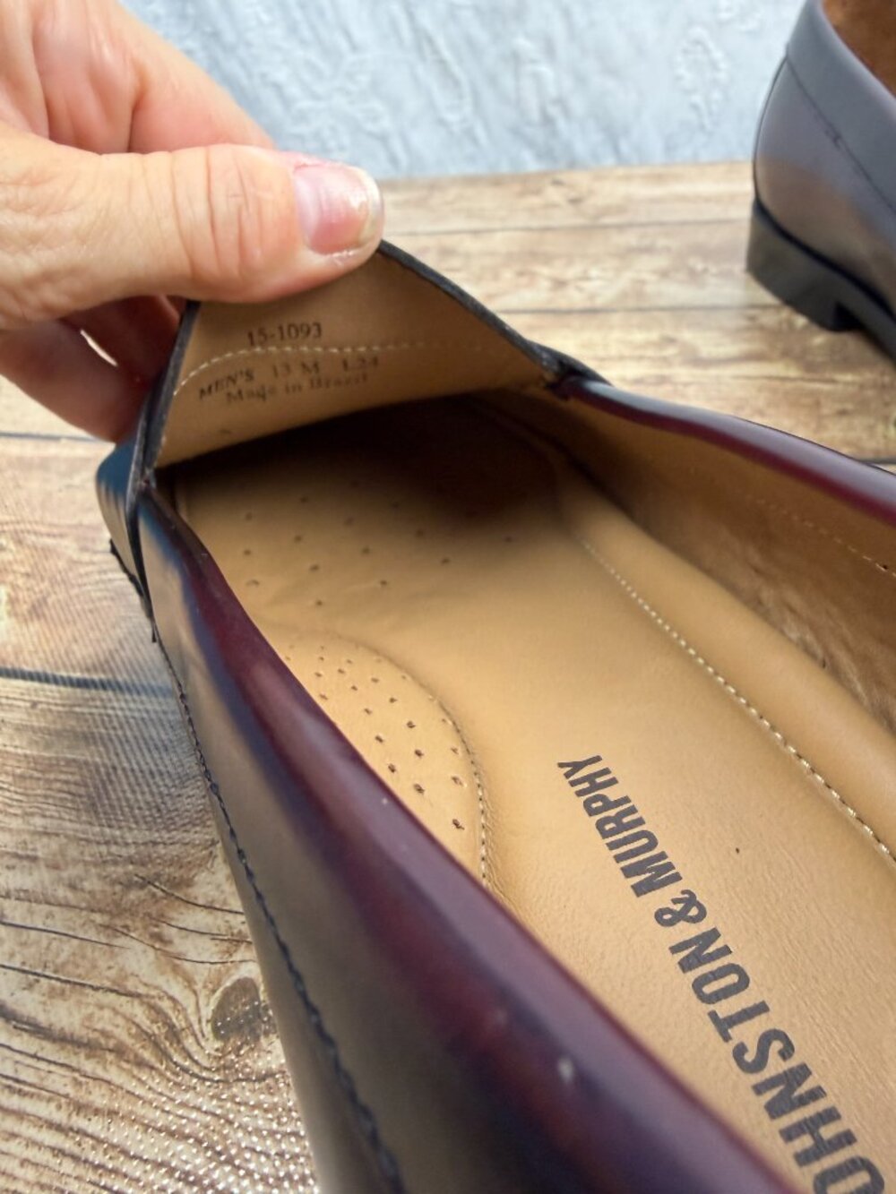 Johnston & Murphy Men’s Penny Loafers Burgundy Leather Size 13 - Picture 6 of 11